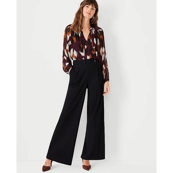Ann Taylor Pants - Ann Taylor high rise wide leg trousers women’s size 4 black NWT